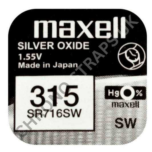 Maxell 315 / SR716SW Silver Oxide Watch Battery | Chrono Straps UK