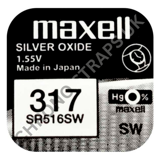 Maxell 317 / SR516SW Silver Oxide Watch Battery | Chrono Straps UK