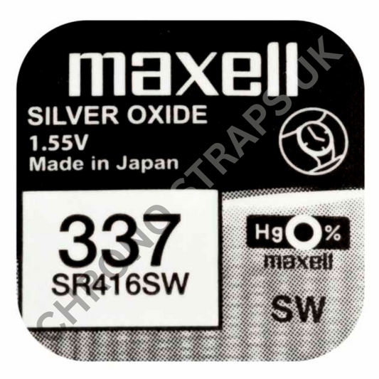 Maxell 337 / SR416SW Silver Oxide Watch Battery | Chrono Straps UK