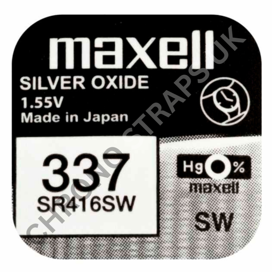 Maxell 337 / SR416SW Silver Oxide Watch Battery | Chrono Straps UK