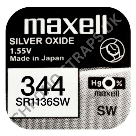 Maxell 344 / SR1136SW Silver Oxide Watch Battery | Chrono Straps UK