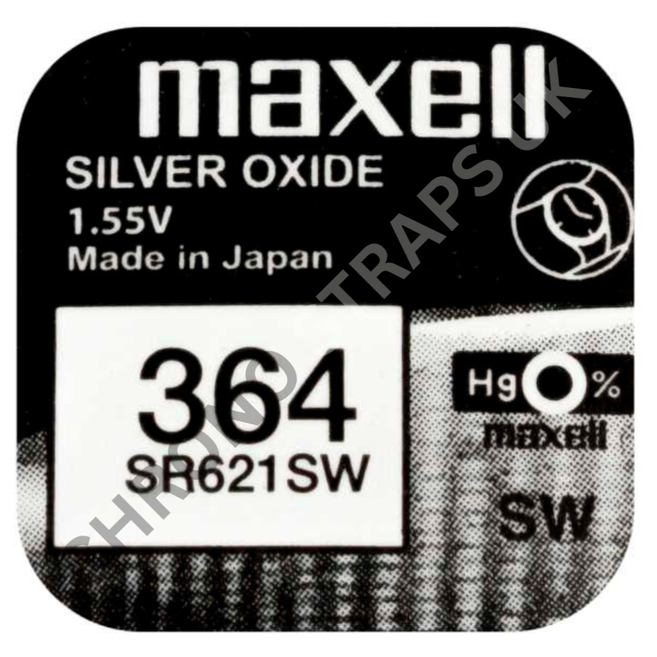 Maxell 364 / SR621SW Silver Oxide Watch Battery | Chrono Straps UK