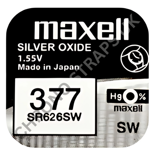 Maxell 377 / SR626SW Silver Oxide Watch Battery | Chrono Straps UK