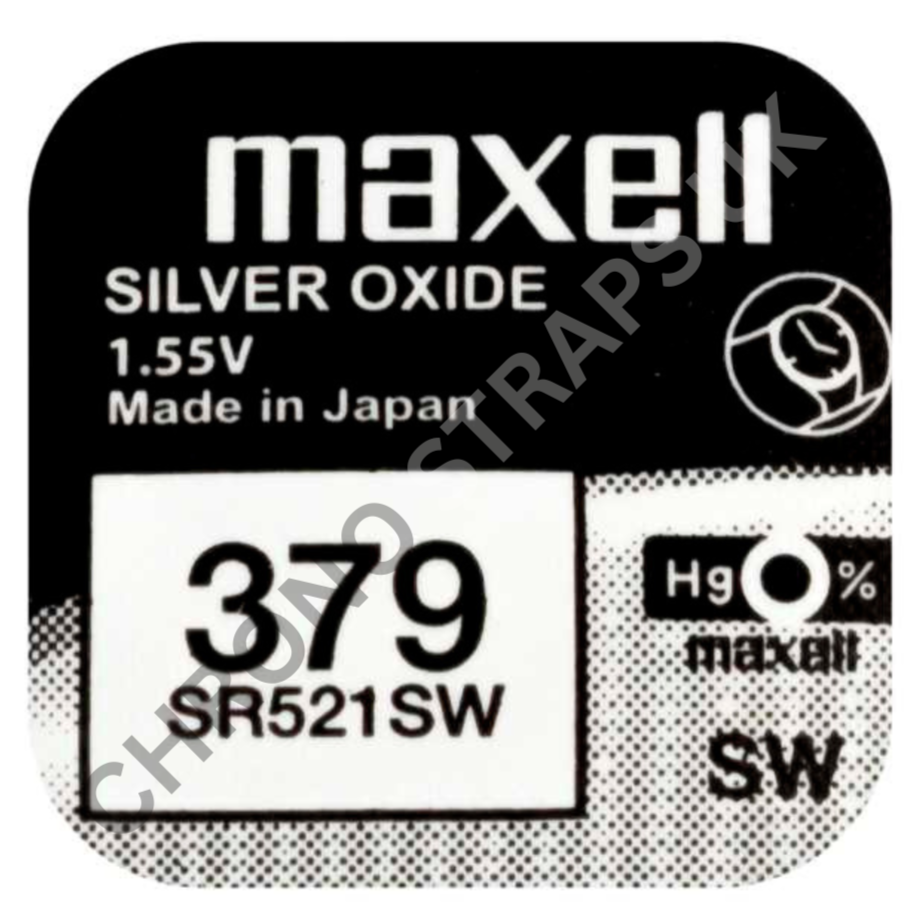 Maxell 379 / SR521SW Silver Oxide Watch Battery | Chrono Straps UK