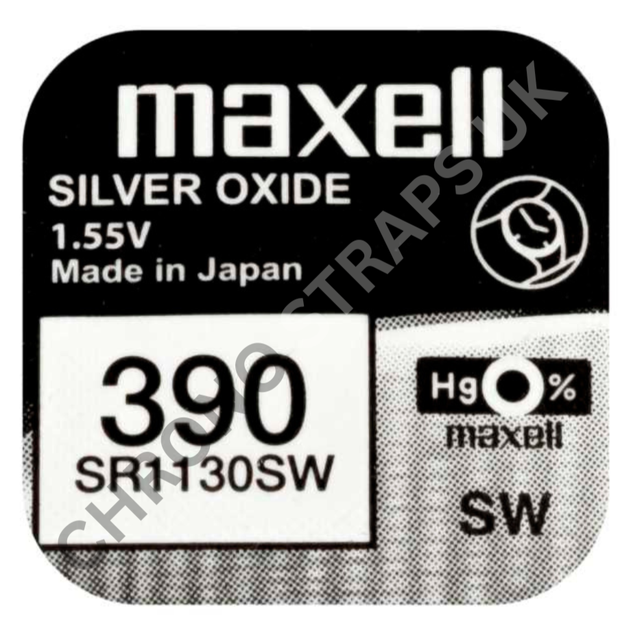 Maxell 390 / SR1130SW Silver Oxide Watch Battery | Chrono Straps UK