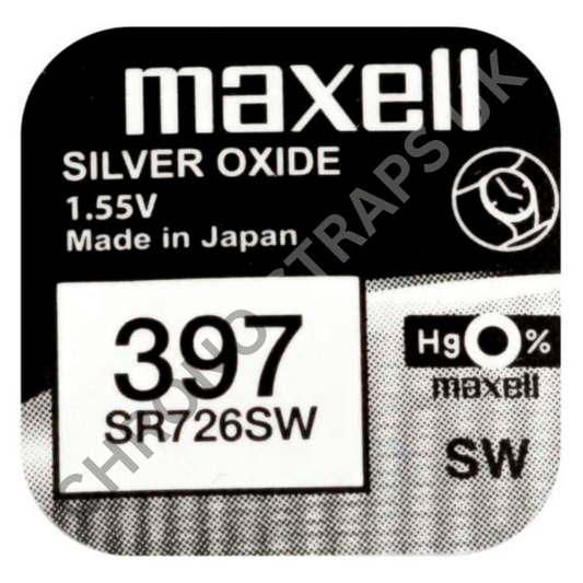 Maxell 397 / SR726SW Silver Oxide Watch Battery | Chrono Straps UK
