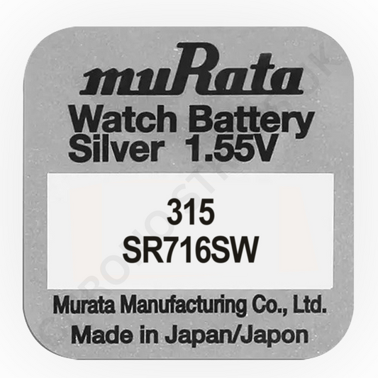 Murata 315 / SR716SW Silver Oxide Watch Battery | Chrono Straps UK