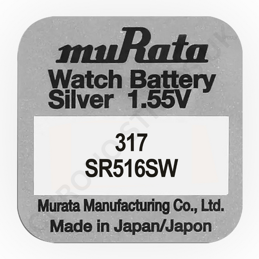 Murata 317 / SR516SW Silver Oxide Watch Battery | Chrono Straps UK