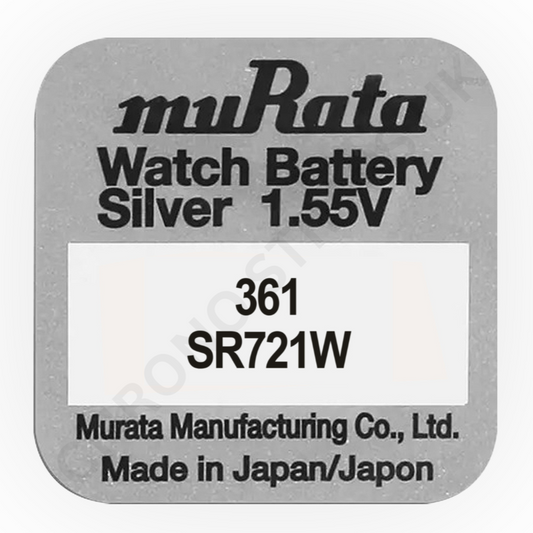 Murata 361 / SR721W Silver Oxide Watch Battery | Chrono Straps UK