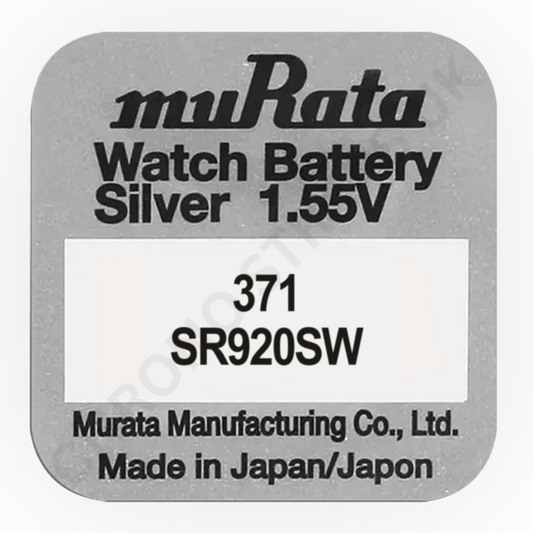 Murata 371 / SR920SW Silver Oxide Watch Battery | Chrono Straps UK