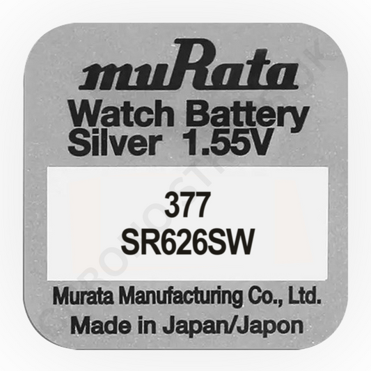Murata 377 / SR626SW Silver Oxide Watch Battery | Chrono Straps UK