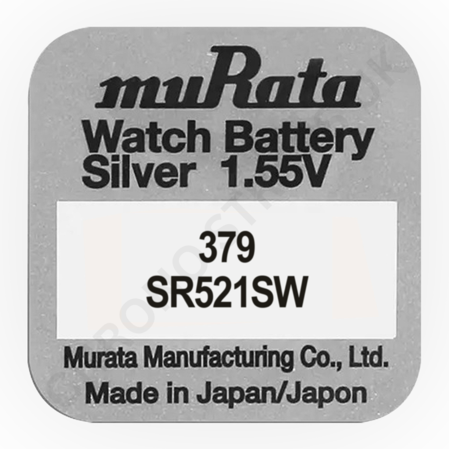 Murata 379 / SR521SW Silver Oxide Watch Battery | Chrono Straps UK