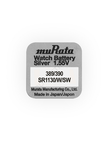 Murata 389 / 390 / SR1130W / SR1130SW Silver Oxide Watch Battery | Chrono Straps UK