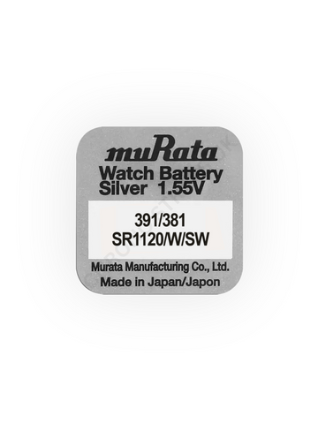 Murata 391 / 381 / SR1120W / SR1120SW Silver Oxide Watch Battery | Chrono Straps UK