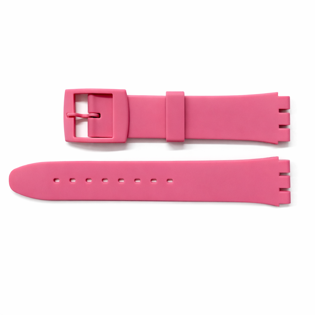 17mm (20mm) Swatch Compatible Pink Replacement Watch Strap