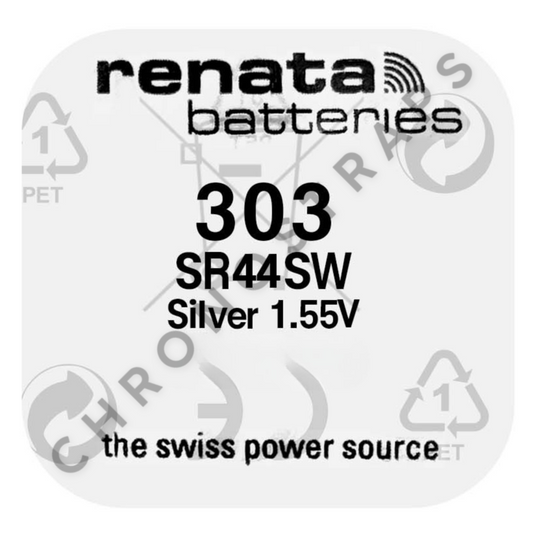 Renata 303 / SR44SW Swiss Made Silver Oxide Watch Battery