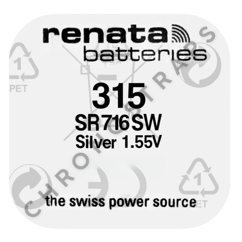 Renata 315 / SR716SW Swiss Made Silver Oxide Watch Battery