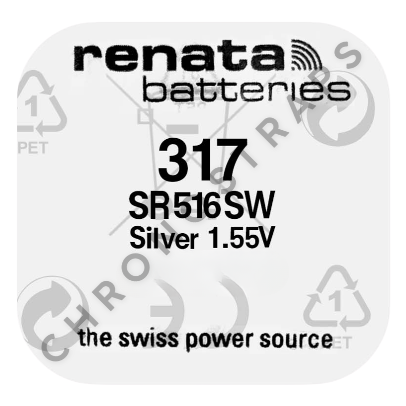 Renata 317 / SR516SW Swiss Made Silver Oxide Watch Battery