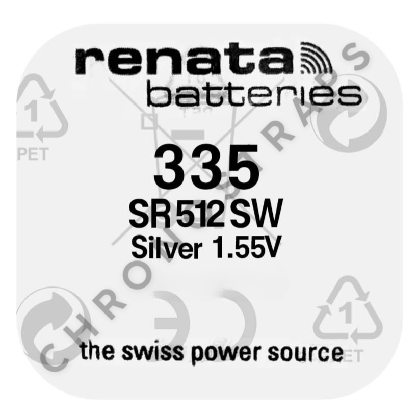Renata 335 / SR512SW Swiss Made Silver Oxide Watch Battery