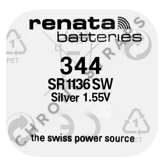 Renata 344 / SR1136SW Swiss Made Silver Oxide Watch Battery