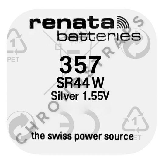 Renata 357 / SR44W Swiss Made Silver Oxide Watch Battery