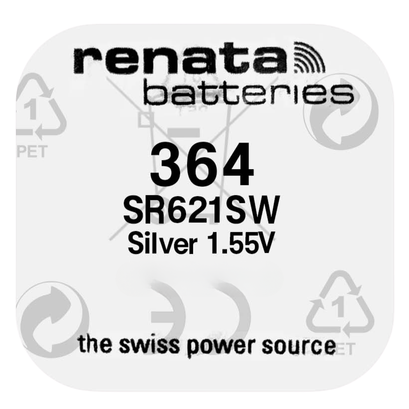 Renata 364 / SR621SW Swiss Made Silver Oxide Watch Battery