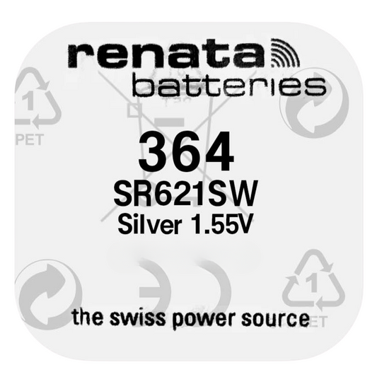 Renata 364 / SR621SW Swiss Made Silver Oxide Watch Battery