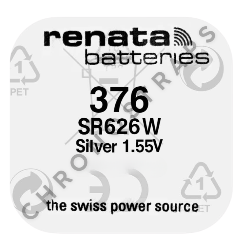 Renata 376 / SR626W Swiss Made Silver Oxide Watch Battery