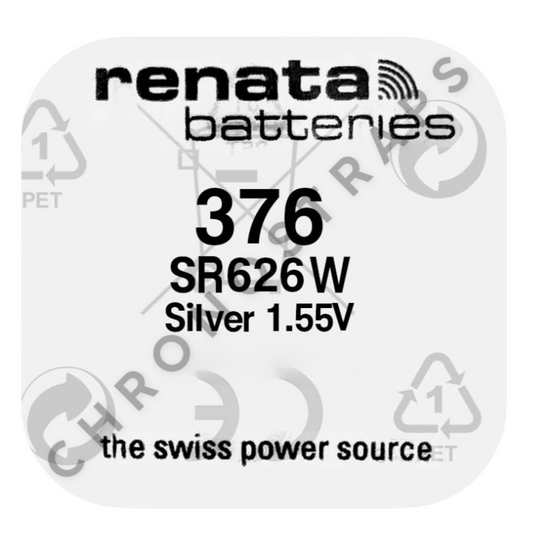 Renata 376 / SR626W Swiss Made Silver Oxide Watch Battery