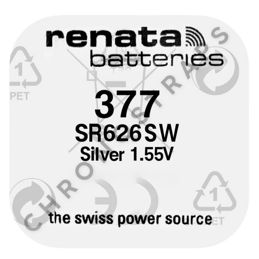 Renata 377 / SR626SW Swiss Made Silver Oxide Watch Battery