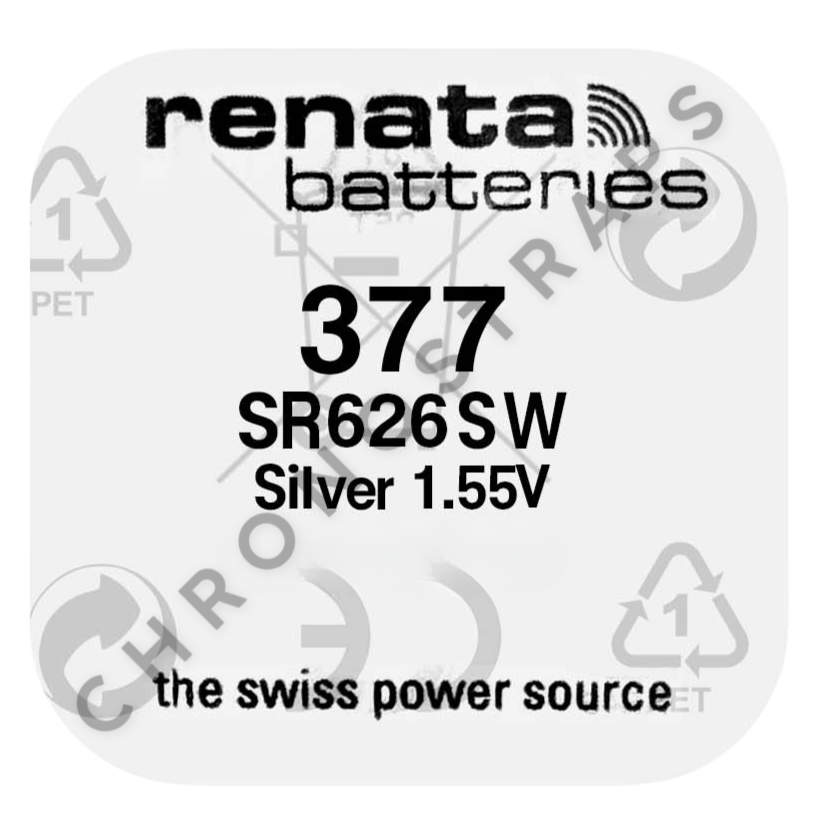 Renata 377 / SR626SW Swiss Made Silver Oxide Watch Battery