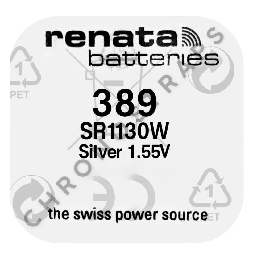 Renata 389 / SR1130W Swiss Made Silver Oxide Watch Battery