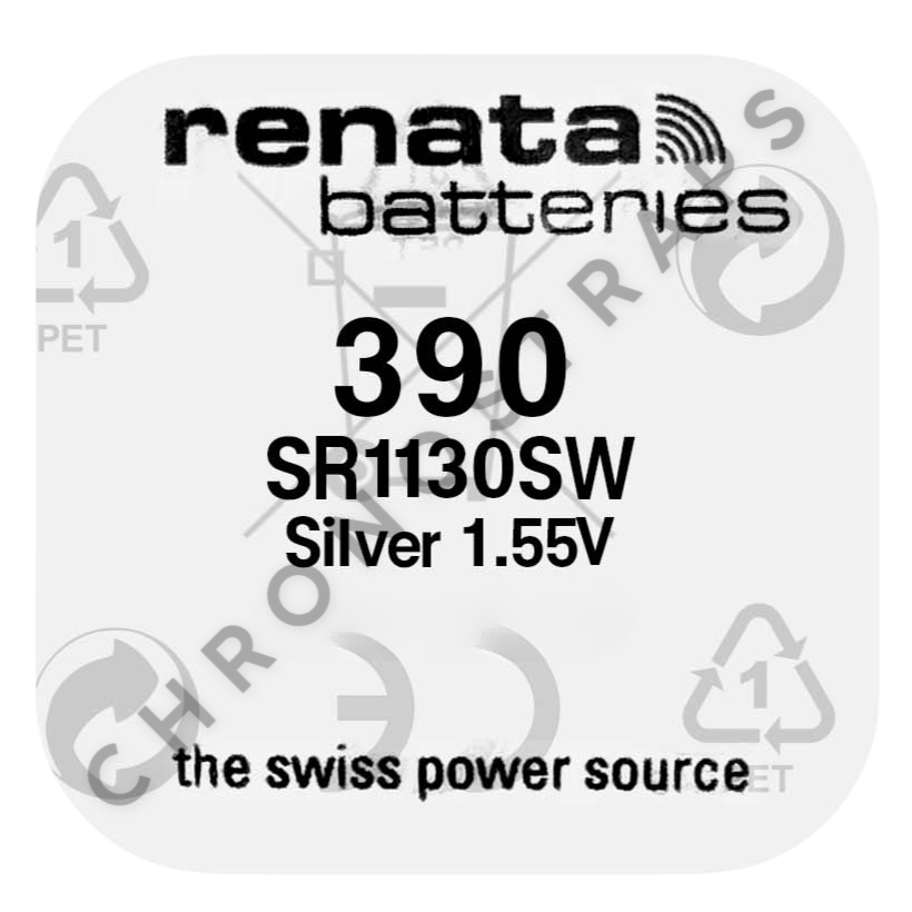 Renata 390 / SR1130SW Swiss Made Silver Oxide Watch Battery