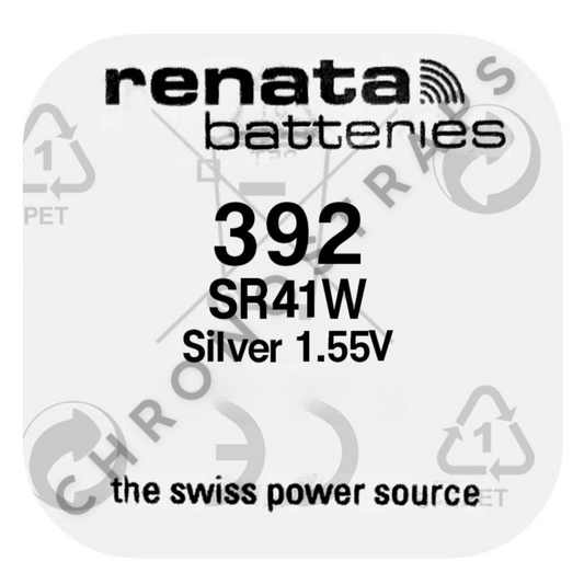 Renata 392 / SR41W Swiss Made Silver Oxide Watch Battery