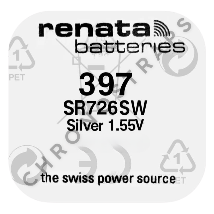 Renata 397 / SR726SW Swiss Made Silver Oxide Watch Battery