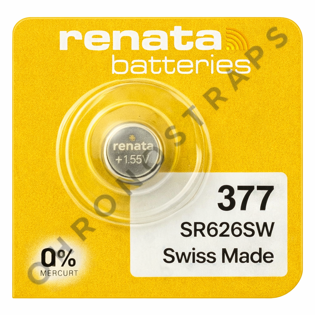 Renata Premium 377 / SR626SW  Swiss Made Silver Oxide Watch Battery