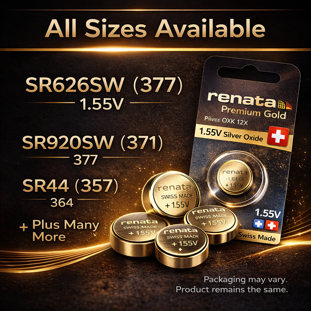 Renata Premium Silver Oxide Watch Batteries – All Sizes | Swiss Made | SR Series