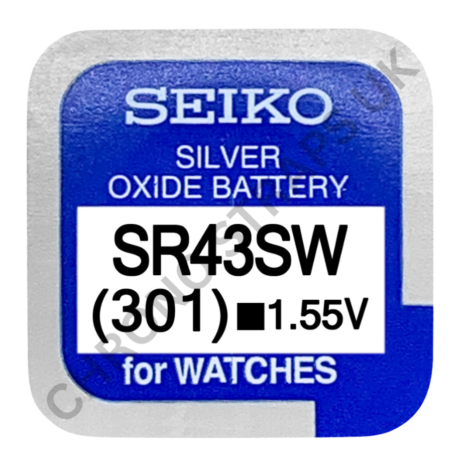 Seiko 301 / SR43SW Silver Oxide Watch Battery | Chrono Straps UK