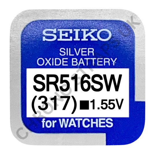 Seiko 317 / SR516SW Silver Oxide Watch Battery | Chrono Straps UK
