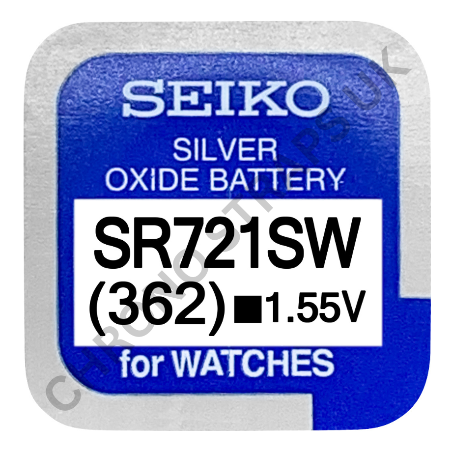 Seiko 362 / SR721SW Silver Oxide Watch Battery | Chrono Straps UK
