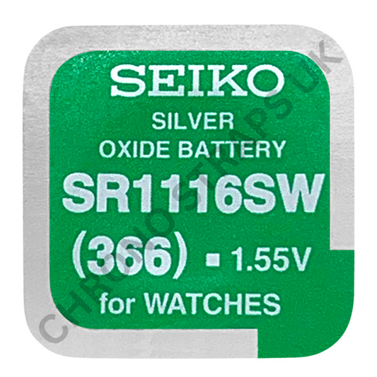 Seiko 366 / SR1116SW Silver Oxide Watch Battery | Chrono Straps UK