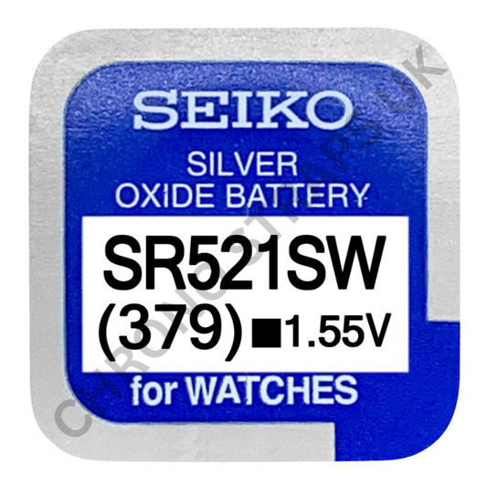 Seiko 379 / SR521SW Silver Oxide Watch Battery | Chrono Straps UK