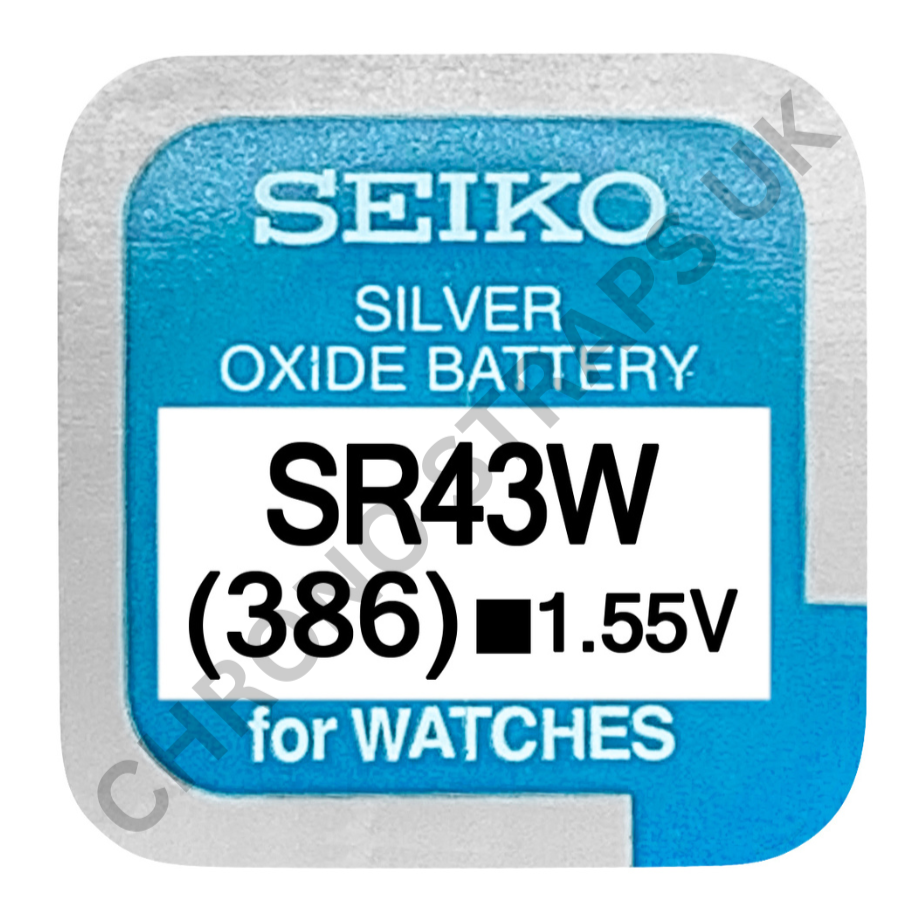 Seiko 386 / SR43W Silver Oxide Watch Battery | Chrono Straps UK