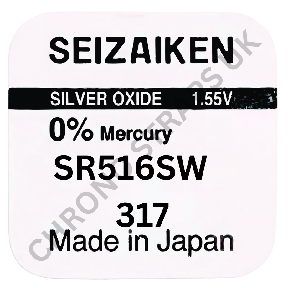 Seizaiken by Seiko 317 / SR516SW Silver Oxide Watch Battery | Chrono Straps UK