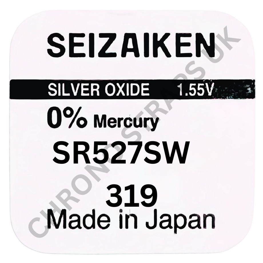Seizaiken by Seiko 319 / SR527SW Silver Oxide Watch Battery | Chrono Straps UK
