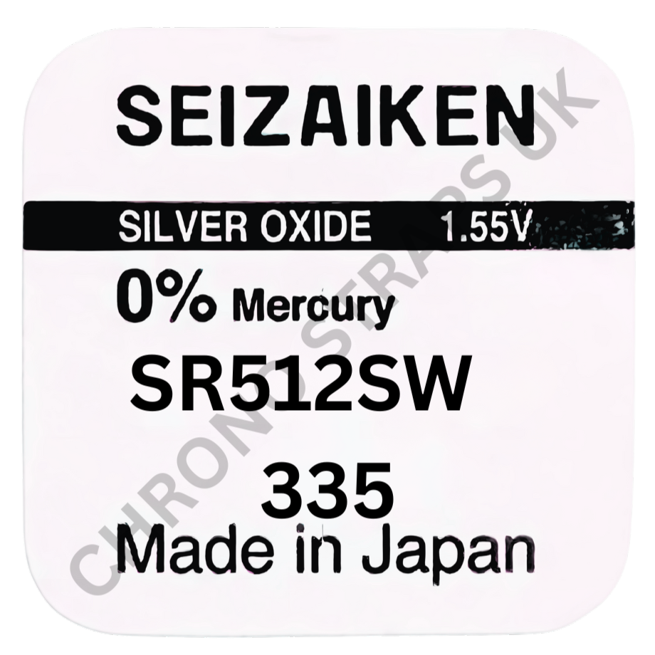 Seizaiken by Seiko 335 / SR512SW Silver Oxide Watch Battery | Chrono Straps UK