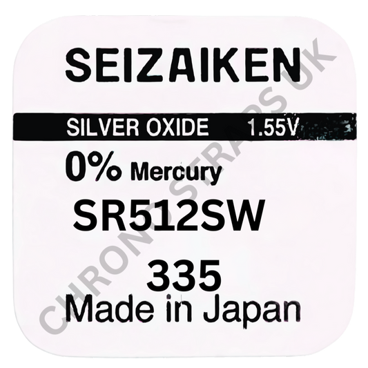 Seizaiken by Seiko 335 / SR512SW Silver Oxide Watch Battery | Chrono Straps UK