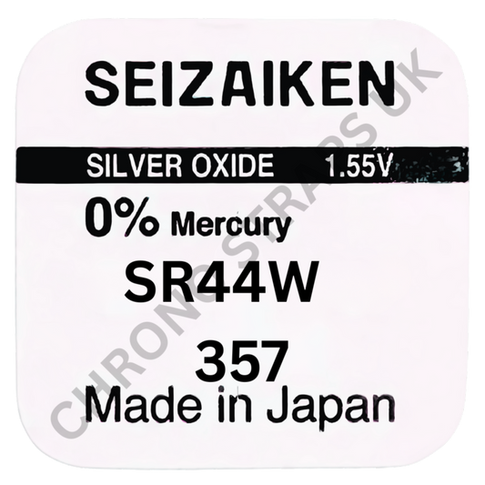 Seizaiken by Seiko 357 / SR44W Silver Oxide Watch Battery | Chrono Straps UK