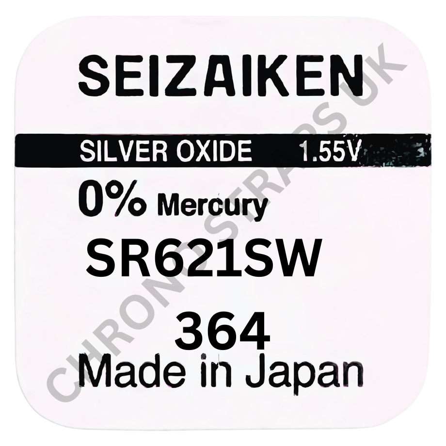 Seizaiken by Seiko 364 / SR621SW Silver Oxide Watch Battery | Chrono Straps UK