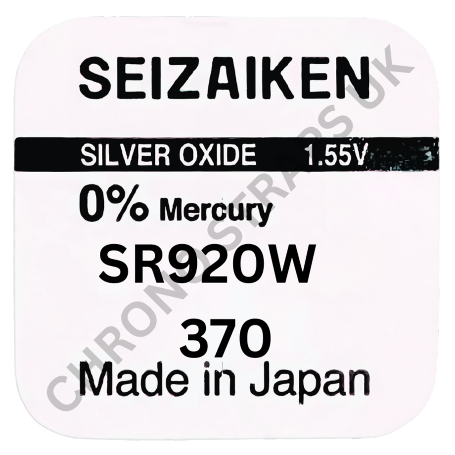 Seizaiken by Seiko 370 / SR920W Silver Oxide Watch Battery | Chrono Straps UK